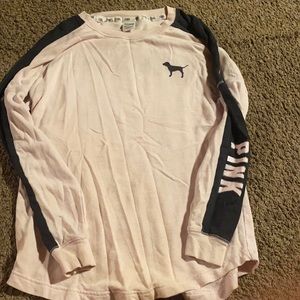 light pink crew neck has a few really little stains but you can barely see